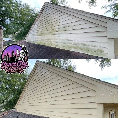 Before after exterior house cleaning houston tx