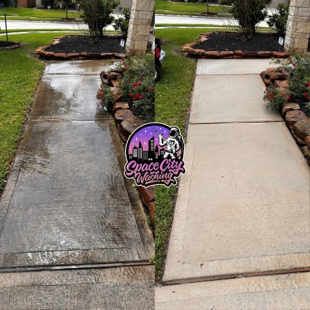 Before after sidewalk cleaning houston tx