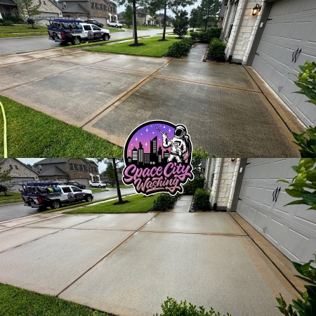 Before after driveway cleaning houston tx